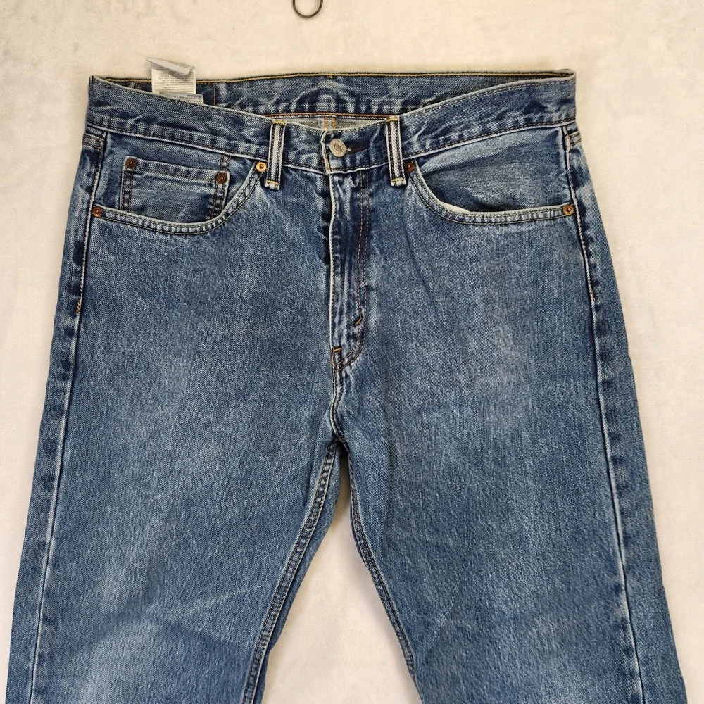Levis‎ 505 Regular Fit Straight Leg Blue Jeans Mens 34x30 Medium Wash 00505-4886